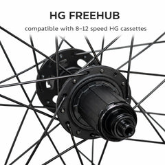 700c (ETRTO 622×25) Hybrid / Gravel / Cyclocross Wheel Set – 6-Bolt Disc – QR / Thru Axle – 8/9/10/11/12 Speed – Performance Hubs – HG / XDR – Tubeless Compatible – 2090g