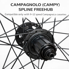 700c (ETRTO 622x20) Road Wheel Set – Center Lock Disc – QR / Thru Axle – Tubeless Compatible – HG / XDR / MS / Campagnolo – 8-12 Speed – 1730g