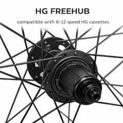 700c (ETRTO 622x20) Road Wheel Set – Center Lock Disc – QR / Thru Axle – Tubeless Compatible – HG / XDR / MS / Campagnolo – 8-12 Speed – 1730g
