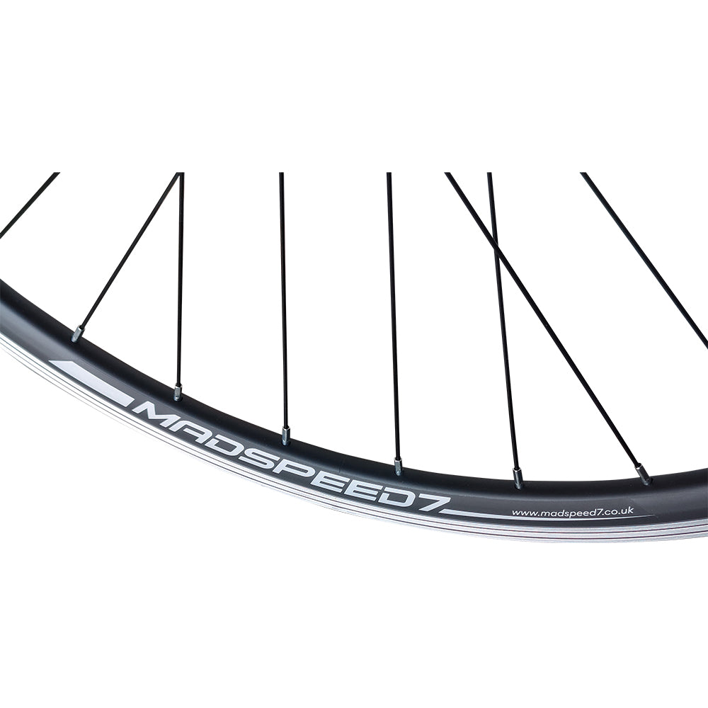 QR 700c 28" (ETRTO 622x19) Hybrid Bike REAR Wheel 7/8/9/10 Speed - Rim & Disc Brake Compatible - Sealed Bearings Hub - Double Wall Rim - 32x Black Spokes