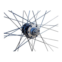 QR 700c 28" (ETRTO 622x19) Hybrid Bike FRONT Wheel - Rim & Disc Brake Compatible - Sealed Bearings Hub - Double Wall Rim - 32x Black Spokes