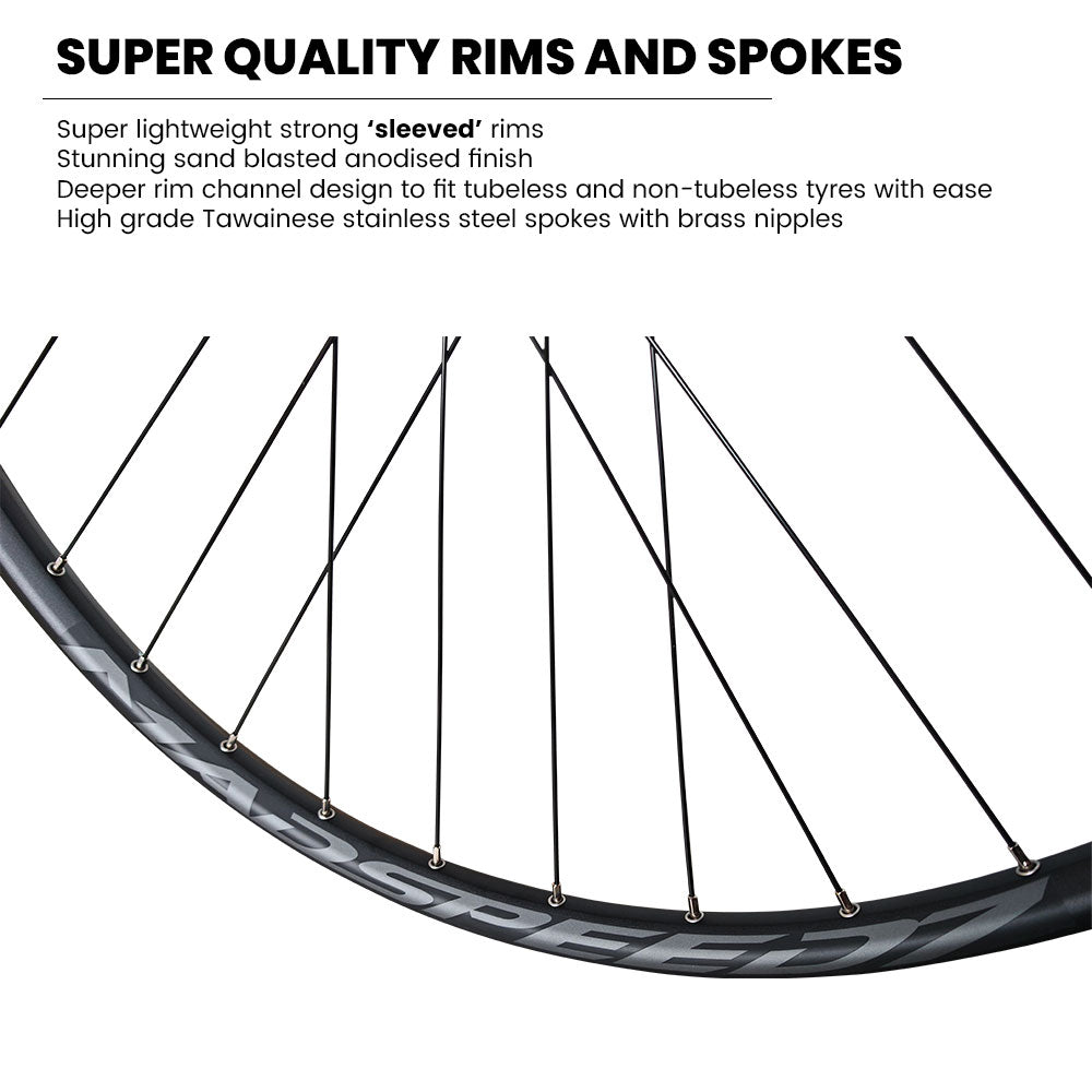 26” (ETRTO 559×25) MTB / Dirt Jump Front Wheel – 6-Bolt Disc – 15×100mm Thru Axle – Performance Hubs – Tubeless Compatible – 900g
