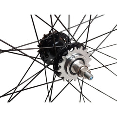 700c (ETRTO 622×15) Fixie / Fixed / Single Speed Wheel Set – Rim Brake – Bolt-On Axle – Flip Flop Hub – Black Spokes