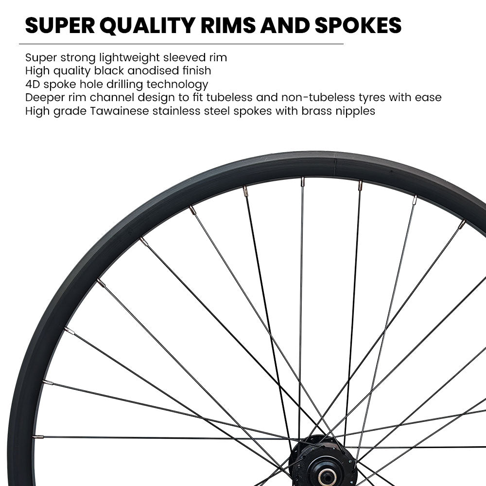 12x110 12x148 Boost Thru Axle 700c Road Cyclocross Gravel E-Bike 11/12 Speed Wheelset - HG / SRAM XD XDR - Premium 6x3 Pawls Taiwan Sealed Bearings (6 Bolt) Disc Brake Hubs - Tubeless Compatible - Lightweight 1850g