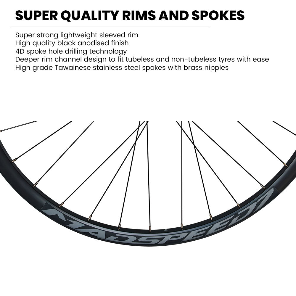 700c (ETRTO 622×25) Hybrid / Gravel / Cyclocross Rear Wheel – 6-Bolt Disc – QR / Thru Axle – 8/9/10/11/12 Speed – Performance Hubs – HG / XD / XDR – Tubeless Compatible – 1095g