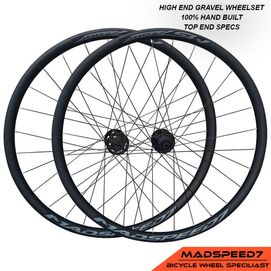 HIGH END - QR / THRU AXLE 700c (ETRTO 622x25) CX Cyclocross Gravel Bike Wheelset 11/12 Speed - HG / SRAM XD XDR - Premium 6x3 Pawls Sealed Bearings Hubs - DT SWISS Champion Spokes - Tubeless Compatible 1775g