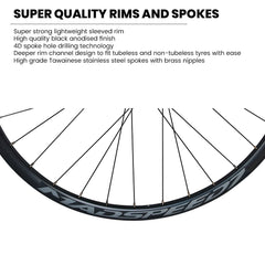 QR / THRU AXLE 700c (ETRTO 622x25) Hybrid CX Cyclocross Gravel Bike Disc Brake FRONT Wheel - Taiwan Sealed Bearings Hub - Tubeless Compatible - Weight 995g