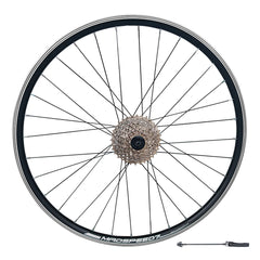 QR 27.5" 650b (ETRTO 584x19) MTB Mountain Bike REAR Wheel 7/8/9/10 Speed - Rim & Disc Brake Compatible - Sealed Bearings Hub - Double Wall Rim - 32x Black Spokes