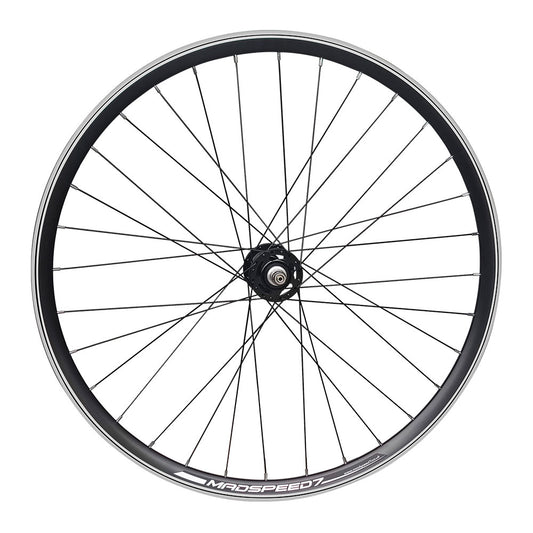 700c (ETRTO 622×15) Fixie / Fixed / Single Speed Front Wheel – Rim Brake – Bolt-On Axle – Black Spokes