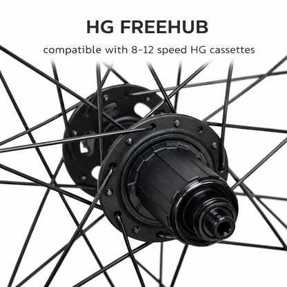 700c (ETRTO 622×25) Gravel / Cyclocross / Hybrid Wheel Set – Center Lock Disc – QR / Thru Axle – 8/9/10/11/12 Speed – Performance Hubs – HG / Micro Spline / XDR / Campagnolo – Tubeless Compatible – 1715g