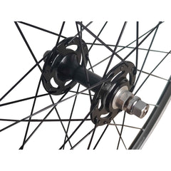 700c (ETRTO 622x15) Fixed Fixie Single Speed Bike FRONT Wheel - Sealed Bearings Black Hub - 32x Black Spokes - Double Wall