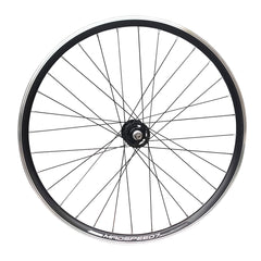 700c (ETRTO 622x15) Fixed Fixie Single Speed Bike FRONT Wheel - Sealed Bearings Black Hub - 32x Black Spokes - Double Wall