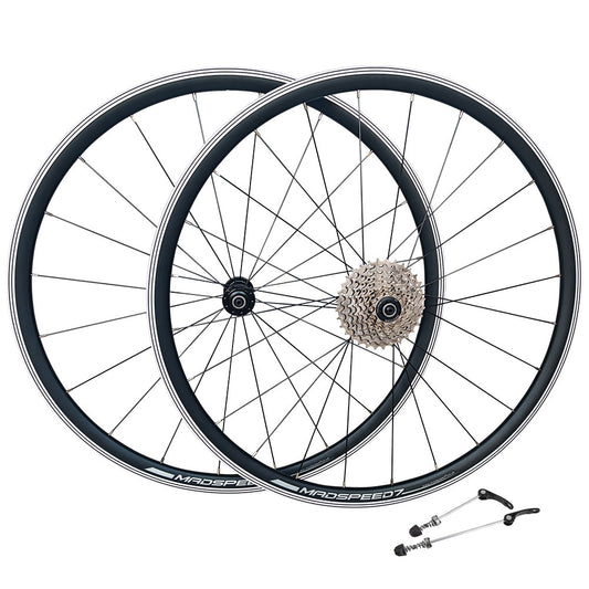 QR 700c (ETRTO 622x14) Road Racing Bike 7/8/9/10 Speed Wheel Set - Sealed Bearings Hubs - Double Wall Rims