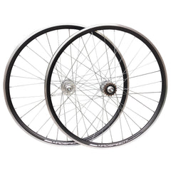 700c ETRTO 622x15 Fixed Fixie Single Speed Bike Front Rear Wheel Set Flip Flop Hub Sealed Bearings Silver Hubs 32x Silver Spokes Double Wall