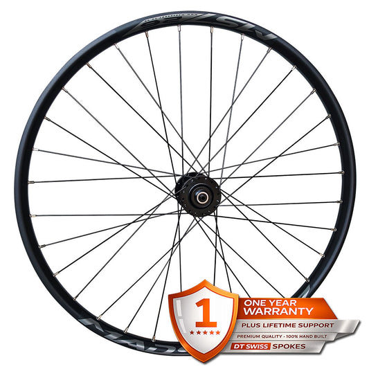 QR/THRU AXLE 26" (ETRTO 559x25) MTB Mountain Enduro Trail Dirt Jump Bike Disc Brake FRONT Wheel - Sealed Bearings (6 Bolt) Disc Hub - Tubeless Compatible