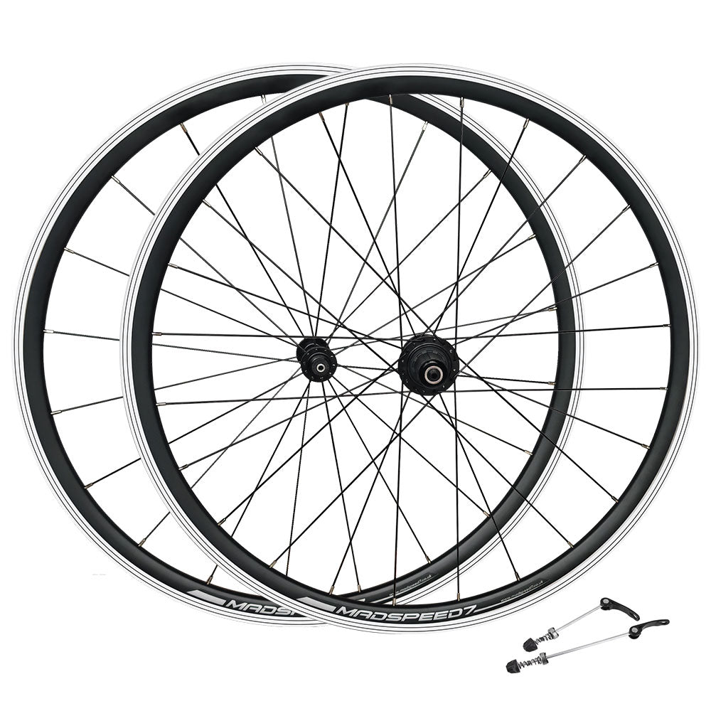 QR 700c (ETRTO 622x14) Road Racing Bike Wheelset 7/8/9/10/11 Speed - Premium 6x3 Pawls Sealed Bearings Hubs - 30mm Deep Double Wall Rims - Lightweight 1860g