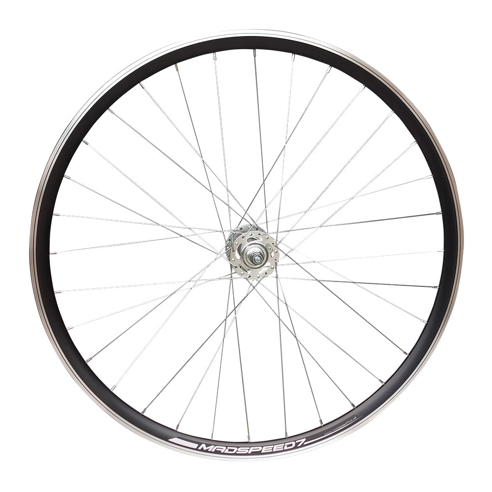 700c (ETRTO 622x15) Fixed Fixie Single Speed Bike FRONT Wheel - Sealed Bearings Silver Hub - 32x Silver Spokes - Double Wall