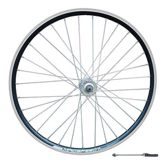 QR 26" (ETRTO 559x19) MTB Mountain Bike FRONT Wheel - Rim & Disc Brake Compatible - Sealed Bearing Hub - Double Wall Rim - 32x Silver Spokes