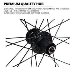 QR 700c (ETRTO 622x14) Road Racing Bike Rear Wheel 7/8/9/10/11 Speed - Premium 6x3 Pawls Sealed Bearings Hub - 30mm Deep Double Wall Rim - Lightweight 1040g