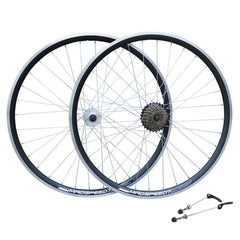 QR 700c 28" (ETRTO 622x19) Hybrid Bike Front Rear Wheel Set Shimano 6/7 Speed Freewheel