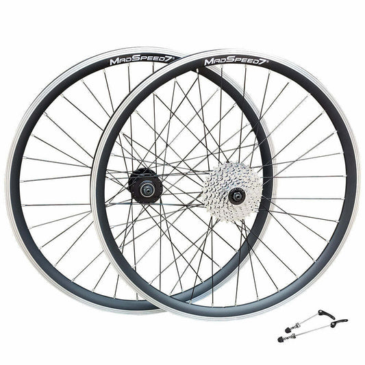QR 27.5" 650b (ETRTO 584x19) MTB Mountain Bike Front Rear Wheel Set 7/8/9/10 Speed - Rim & Disc Brake Compatible - Double Wall Rims - Sealed Bearings Hubs